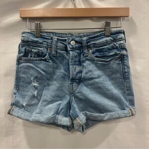 Old Navy OG Straight High Rise Denim Shorts Womens Size 2 Roll Hem Buttonfly